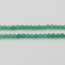 Perles Facettes Agate Verte 2mm HQ- Fil de 40 Centimetres 