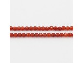 Perle facettes agate rouge 3mm