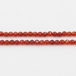 Perle facettes agate rouge 3mm