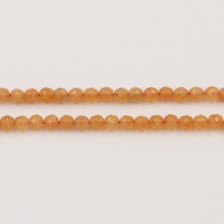 Perles Facettes Aventurine Orange 2mm