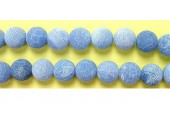 perle agate antique look bleue 16mm - Fil de 40 Centimetres