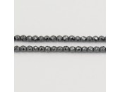 Perles Facettes Hematite 3mm - Fil de 40 Centimetres 