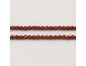 Perles Facettes Jaspe Rouge 2mm