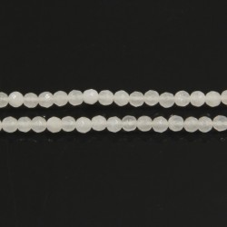 Perles Facettes Jade Blanche 3mm