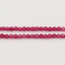 Perles Facettes Jade teinté Rose fuschia 2mm