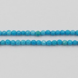 Perles Facettes Magnesite teintée Turquoise 2mm