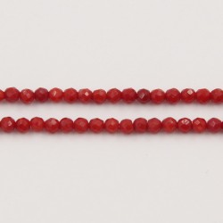 Perles Facettes 'Sea Bamboo'' teinté Rouge 3mm