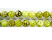 perle agate Lime chauffee 8mm - Fil de 40 Centimetres