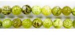 perle agate Lime chauffee 8mm - Fil de 40 Centimetres