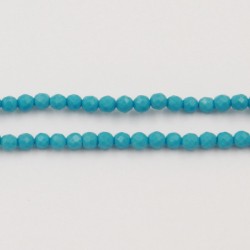 Perles Facettes Turquoise Synthetique 2mm