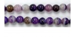 Perles Agate Pourpre striee 14mm - Fil de 40 Centimetres