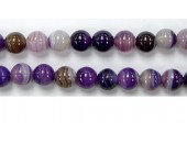 Perles Agate Pourpre striee 18mm - Fil de 40 Centimetres