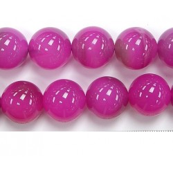 Perles agate rose 14mm - Fil de 40 Centimetres