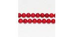 Perles Rondes ''SEA BAMBOO'' teintées Rouge 4mm