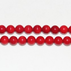 Perles Rondes ''SEA BAMBOO'' teintées Rouge 6mm