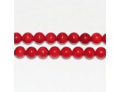 Perles Rondes ''SEA BAMBOO'' teintées Rouge 8mm