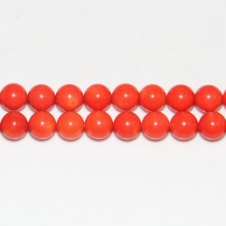 Perles Rondes ''SEA BAMBOO'' teintées Orange 4mm