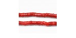 Rondelles ''HEISHI'' ''SEA BAMBOO'' teintées Rouge 2x11mm
