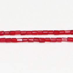 Tubes Six Faces ''SEA BAMBOO'' teintés Rouge 4x8mm