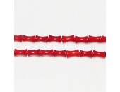 Tiges ''SEA BAMBOO'' teintées Rouge 4x8mm