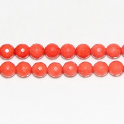 Perles Facettes ''SEA BAMBOO'' teintées Orange 6mm