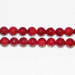 Perles Facettes ''SEA BAMBOO'' teintées Rouge Foncé 6mm