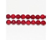 Perles Facettes ''SEA BAMBOO'' teintées Rouge Foncé 8mm