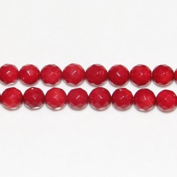 Perles Facettes ''SEA BAMBOO'' teintées Rouge 4mm