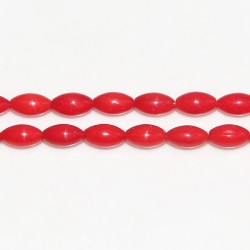 Olives ''SEA BAMBOO'' teintées Rouge 3x6mm