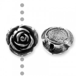 5 Roses metal 25mm Argentées