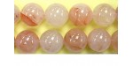 Perles Quartz Strawberry brazil 14mm - Fil de 40 Centimetres