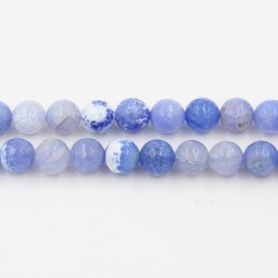 Perles facettes Agate bleue chauffée 12mm