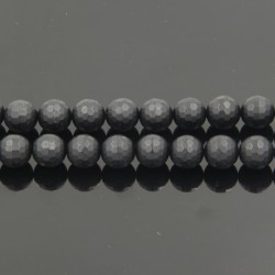 Perles Facettes Agate Noire Mat 4mm