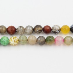 Perles Facettes Agate Multi Chauffée 8mm