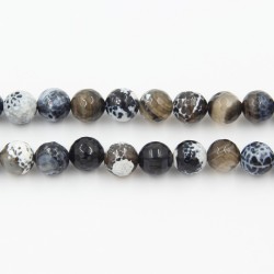Perles Facettes Agate Noire Chauffée 10mm