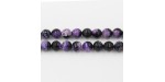 Perles Facettes Agate Noire et Violette Chauffée 10mm