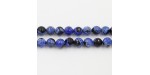 Perles Facettes Agate Bleue et Noire Chauffée 8mm