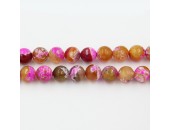 Perles Facettes Agate Fuchia et Rouge Chauffée 10mm
