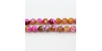 Perles Facettes Agate Fuchia et Rouge Chauffée 10mm