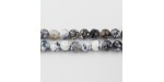 Perles Facettes Agate Noire et Blanche Chauffée 10mm