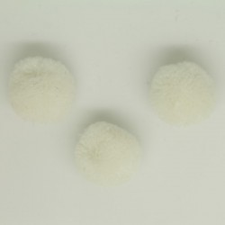 20 Pompons Boule 18mm Blanc