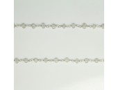 Chaine Cristal de Roche Facettes 3-4mm ARGENT VERITABLE