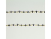 Chaine Iolite Facettes 3-4mm ARGENT VERITABLE Doré