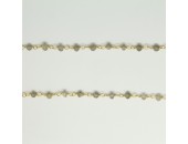 Chaine Labradorite Facettes 3-4mm ARGENT VERITABLE Doré