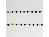 Chaine Onyx Noir Facettes 3-4mm ARGENT VERITABLE