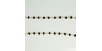 Chaine Onyx Noir Facettes 3-4mm ARGENT VERITABLE Doré