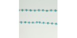 Chaine Turquoise Traitée Facettes 3-4mm ARGENT VERITABLE