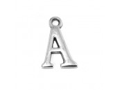 10 Lettres ''A'' 15x10mm ( trou 1.80mm) Argenté