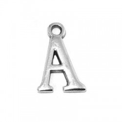10 Lettres ''A'' 15x10mm ( trou 1.80mm) Argenté