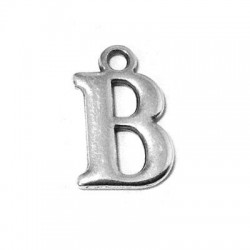 10 Lettres ''B'' 15x10mm ( trou 1.80mm) Argenté